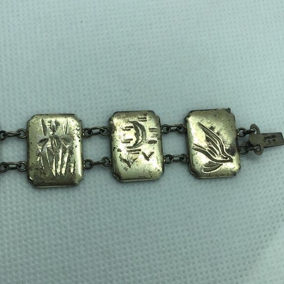 💛 Sterling Silver Vintage Siam Bracelet & Brooch - Picture 12 of 13